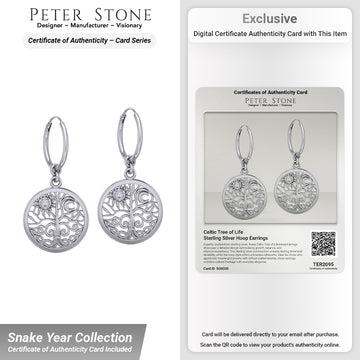 Celtic Tree of Life Sterling Silver Hoop Earrings TER2095